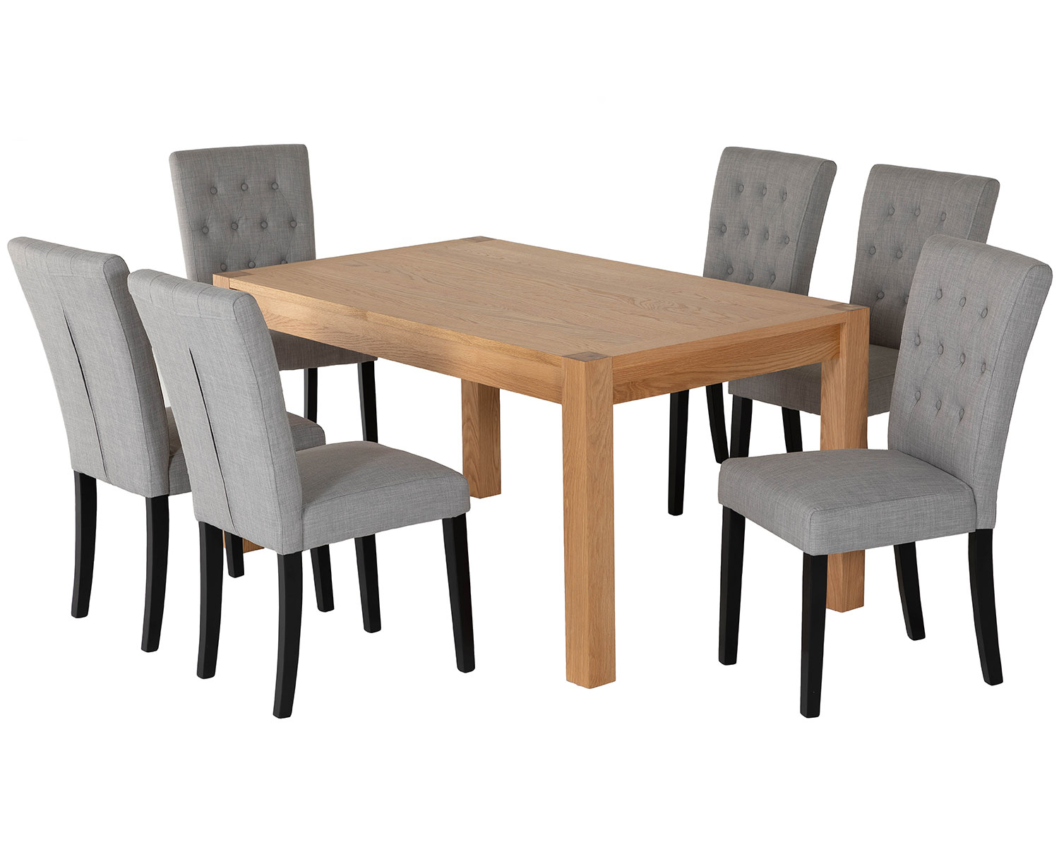 Florence Premium 6 Seater Dining Set in Grey Linen