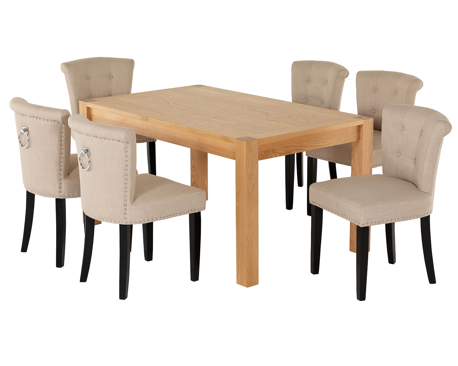 Camden Premium 6 Seater Dining Set in Cream Linen