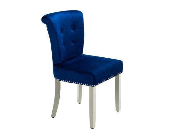 Camden Dining Chair In Royal Blue, Dark Blue Dining Chairs With Chrome Legs