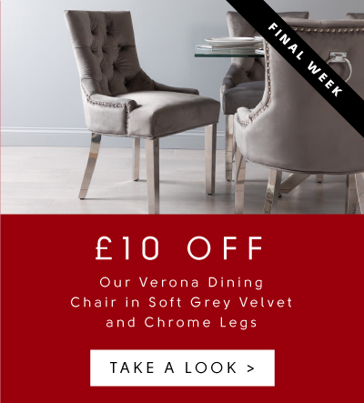 £20 off verona chair in grey and chrome legs