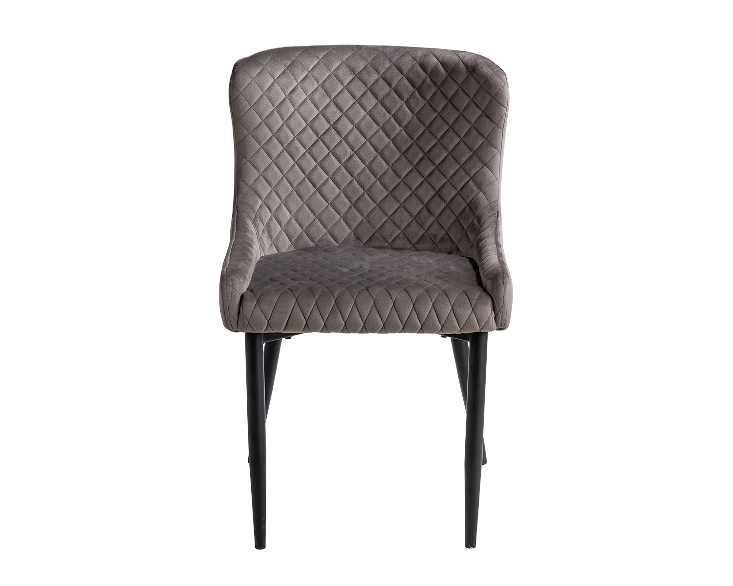Product photograph of Pair Of Grey Velvet Dining Chairs With Black Legs - Denver from Lifestyle Furniture.