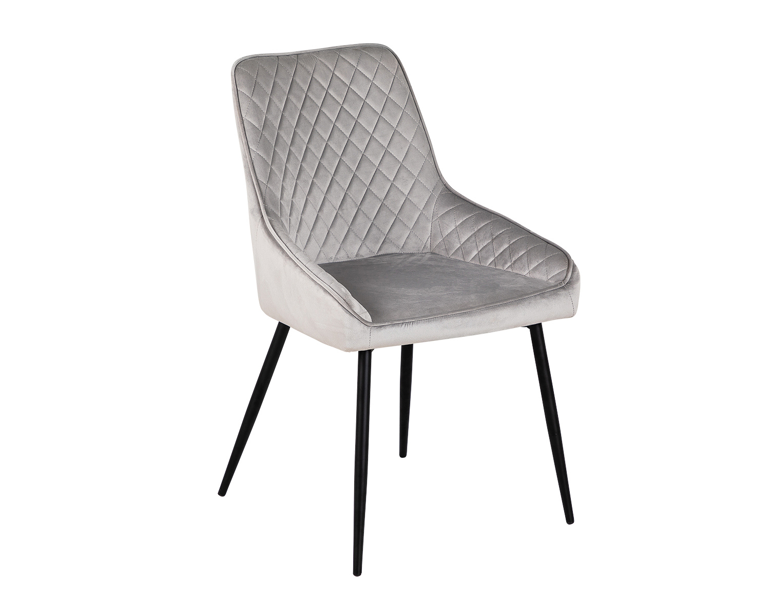 Product photograph of Pair Of Hampton Light Grey Velvet Dining Chairs With Black Legs from Lifestyle Furniture.