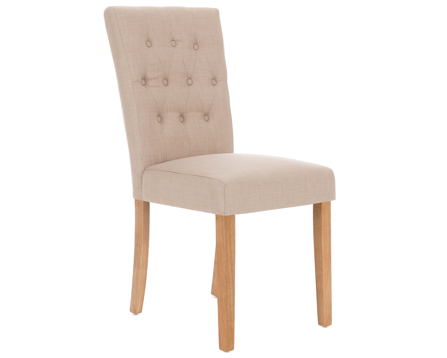 Product photograph of Pair Of Florence Button Back Linen Dining Chairs In Cream from Lifestyle Furniture.