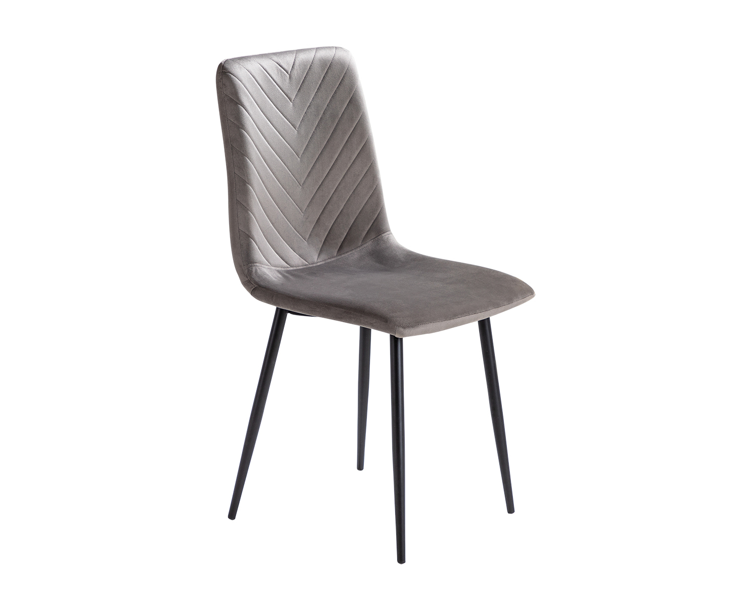 Product photograph of Pair Of Grey Velvet Dining Chairs With Black Legs - Taylor from Lifestyle Furniture.
