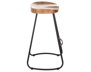 Bar Stool in Black Matte with Natural Seat 