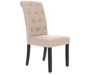 Romano Scroll Back Dining Chair in Cream Linen