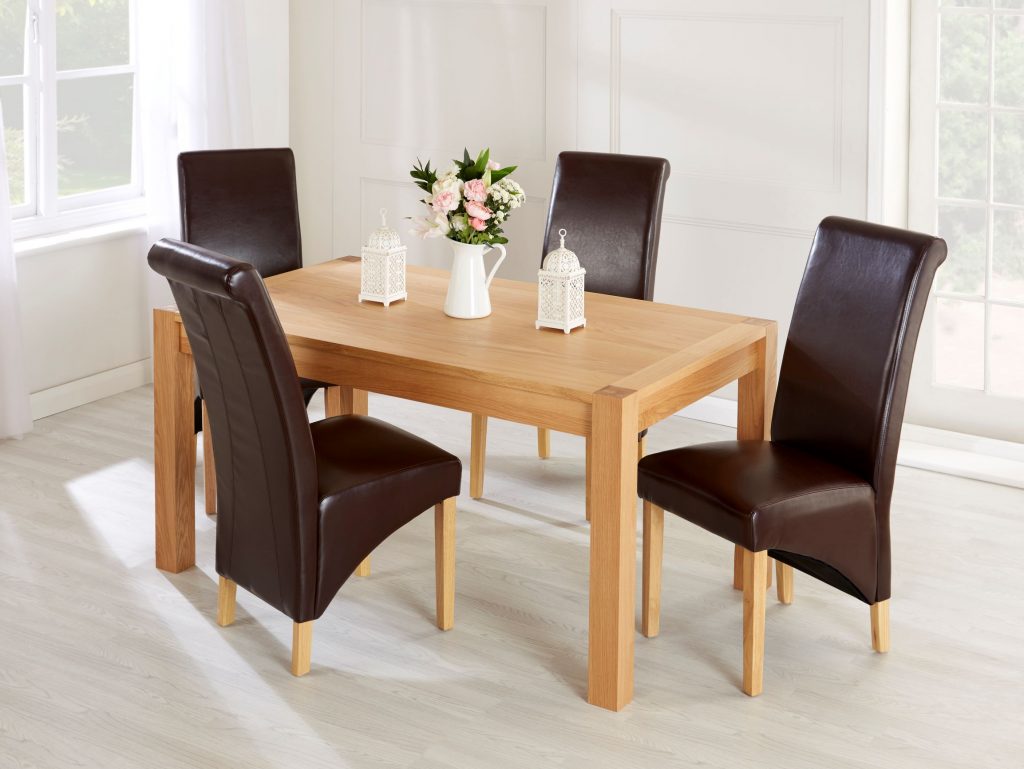 Brown Faux Leather Dining Chairs